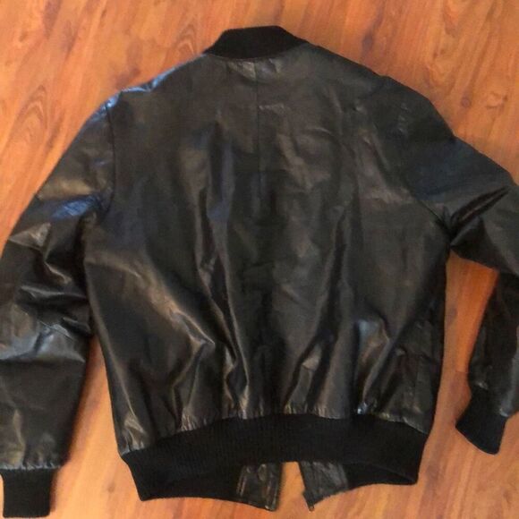 Bloomingdales The Mens store black leather jacket size 46 - Picture 7 of 7